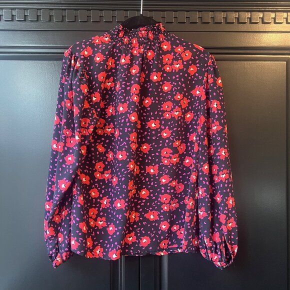 Sanctuary - "New Romance" Printed Smocked Neck Blouse - Size Small - Picture 3 of 5